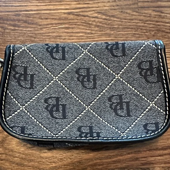 Dooney & Bourke Denim Logo Quilted Wristlet in Gray and Black - Picture 5 of 14